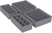 Komplet 4 szarych składanych organizerów S0-M89