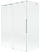 Mexen Rox L parawan nawannowy 2-skrzydłowy rozsuwany 120 + 70 x 150 cm, transparent, biały - 8C9L-120-070-20-00