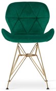 Krzesło NEST - aksamit zielony / nogi złote x 1