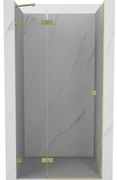 Mexen Lunar drzwi prysznicowe uchylne lewe 90 cm, transparent, złote szczotkowane - 834-090-000-55-00-L