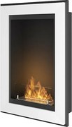 Kominek bioetanolowy Frame 550 SimpleFire do zabudowy w kolorze białym ze szkłem
