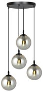 Żyrandol na lince COSMO 4xE14/10W/230V śr. 40 cm czarny/szary