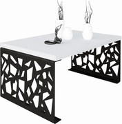 Stolik kawowy z metalowym stelażem czarny + biały W7-F44