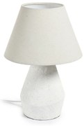 Biała lampa stołowa z tekstylnym kloszem (wys. 43 cm) Noara – Kave Home