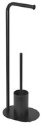 Aqualine - Uchwyt na papier toaletowy i szczotkę toaletową SAMBA czarny