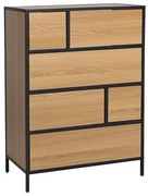 Komoda GEO K6 dąb/czarna SIGNAL