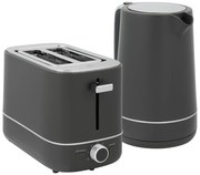 HOMCOM Zestaw czajnik 1,7 L i toster z 6 poziomami brązowienia, Szary