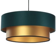 Złoto-zielona lampa wisząca glamour z abażurem - S417 K1-E79