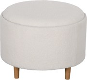 HOMCOM Stołek otomana ze schowkiem, okrągły stołek ze składanym siedziskiem, drewniane nogi, nowoczesny, do salonu, sypialni, biały, Ø56 x 42 cm