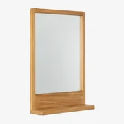 Lustro Ścienne Z Półką Z Drewna Tekowego (50x70 Cm) Mazur Drewno Tekowe - Sklum