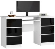 Biało-czarne biurko z szufladami połysk N1-F89