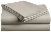 PrzytulneMieszkanie.pl Bawełniane prześcieradło SLUB 140x240 cm szaro-beżowe, 100% bawełna Rozmiar: 140 x 240 cm