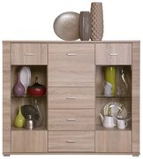 Komoda z witryną i barkiem dąb sonoma A4-L60