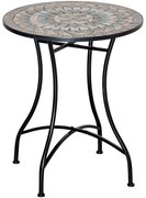 Outsunny Stół Ogrodowy Okrągły Mozaika Ceramika Metal Stolik Bistro Zielony Beżowy Biały Ø60cm Dekoracyjny i Funkcjonalny | Aosom PL