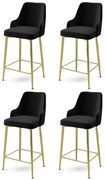Zestaw krzeseł barowych Enox Black and Gold, 4 szt., 4 szt.