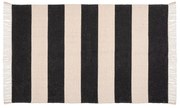 Czarno-beżowy dywanik łazienkowy z bawełny z recyklingu Wenko Kasi, 50x80 cm
