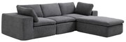 Kanapa narożna modułowa z antracytowej tkaniny  CORTOLINE