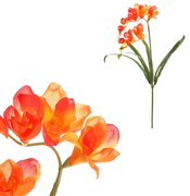 Sztuczna kwiat Frezja, pomarańczowy, 15 x 5 x 60 cm