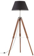 Brązowo czarna regulowana lampa stojąca trójnóg z drewna 3X EX199 T4-A98