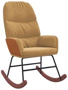 Brązowy tapicerowany fotel bujany na płozach Z0-W06