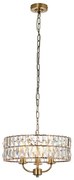 Endon 106243 - Żyrandol na łańcuchu CLIFTON 3xE14/6W/230V śr. 38,5 cm mosiądz/przezroczyste