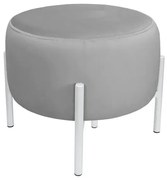 Pufa WILFRED MG VELVET szara/biała ATOS