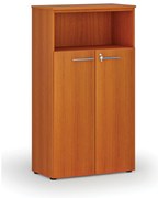 Szafa biurowa kombinowana PRIMO WOOD, drzwi na 3 poziomach, 800 x 420 x 1434 mm, wiśnia