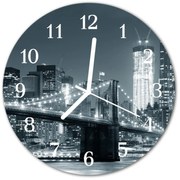 Zegar ścienny okrągły Most miasto