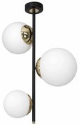 Lampa sufitowa, 3 kule, czarna/złota SPARTA BLACK / GOLD 3xE14