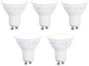 Zestaw 5 inteligentnych żarówek LED GU10 50 mm z możliwością ściemniania, opalowe, 7 W, 630 lm, 2700 K