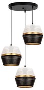 Lampa wisząca PARIS 3xE27/60W/230V Ø45 cm biała/czarna/złota