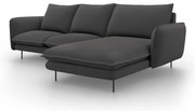 Ciemnoszara sofa narożna Cosmopolitan Design Vienna, prawostronna