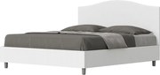 Łóżko bez stelaża 160x200 konstrukcja Frassino biała zagłówek sztucznej skóry Biały Grace