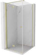 Mexen Mist-F kabina prysznicowa składana lewa 85 x 85 cm, transparent, złota szczotkowana - 8A6T-085-085-55-00-L