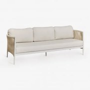 3-osobowa Sofa Ogrodowa Z Aluminium I Tkaniny Bouclé Sereilen Bouclé Kolory Naturalne - Sklum