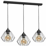 Lampa wisząca NORMAN BLACK 3xE27, nad stół, wyspę, czarna