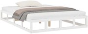 Białe małżeńskie łóżko z drewna 160x200 M6-P52