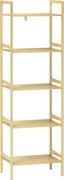 Półka łazienkowa HOMCOM z bambusa, z 5 regulowanymi półkami, 43,5 x 31,5 x 142 cm, drewno naturalne
