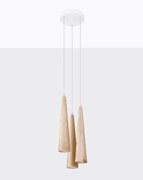 Lampa wisząca SULA 3P drewniana SOLLUX  LIGHTING