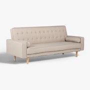 Sofa Rozkładana 3-osobowa Brion Pościel Kremowa - Sklum