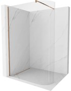 Mexen Kioto-R ścianka prysznicowa zaokrąglona Walk-in 80 x 200 cm, transparent 8 mm, różowe złoto - 800-080-101-60-06