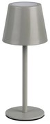 Szara lampa stołowa LED z metalowym kloszem (wysokość 21 cm) Diaz – Trio