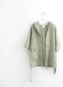 Dziecięcy zielony lniany szlafrok Linen Tales Nature, vel. 122-128