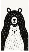 Czarno-biały dywan dziecięcy odpowiedni do prania 120x180 cm Bear Family v2 – Vitaus