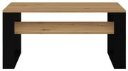 Ława Modern 1P ARTISAN CZARNY, półka, szerokie nogi 68/90/50