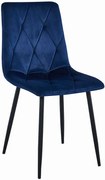Granatowe welurowe krzesło tapicerowane G6-A58