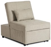 Rozkładany beżowy fotel wielofunkcyjny T2-D58