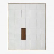 Malowany Ręcznie Dekoracyjny Obraz Reliefowy (80x100 Cm) Siralo Biało-szary - Sklum