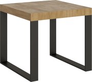 Stół rozkładany 90/246x90 cm Tecno dąb naturalny nogi antracytowe