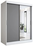 Szafa przesuwna MODUO COMFORT 150 biała mat/antracyt z lustrem po prawej MKPOL